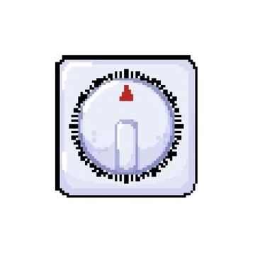 Cook kitchen timer clock pixel art vector illustration Illustrazione stock