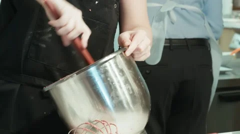 The cook kneads dough 스톡 동영상 47583822