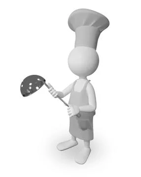 Cook with a ladle Stock Illustration