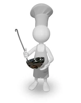 Cook with a ladle Stock Illustration