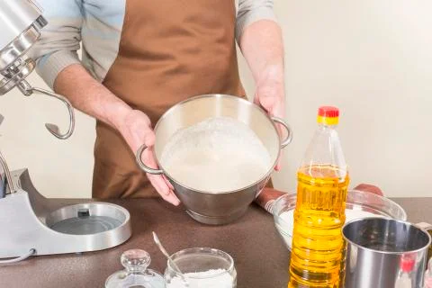 Cook leaven for bread indicates Stock Photos