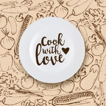 Cook with love Illustrazione stock