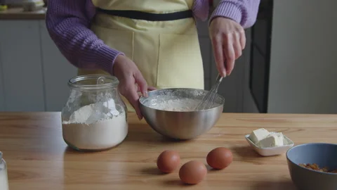 Cook Is Making Dough for Bakery Stock Footage 170515907