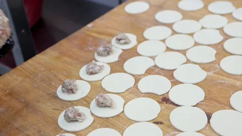 The cook is making dumplings manually Stock Footage 181020021