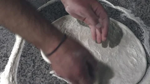 Cook making pizza dough Видео 200204166
