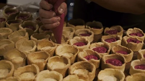 Cook making a tartal in the kitchen Stock Footage 82997513