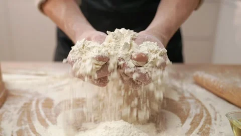 Cook Many White Flour Stock-Footage 273499668