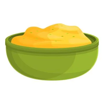 Cook mashed potatoes icon, cartoon style Stock Illustration