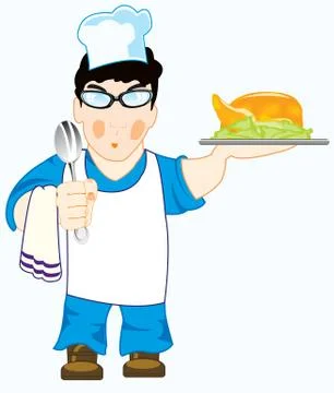 Cook with meal Stock Illustration