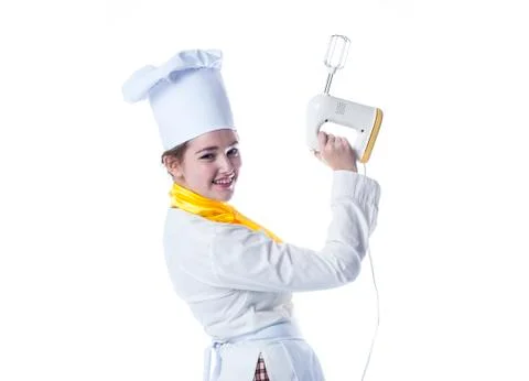 Cook with mixer Stock Photos