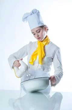 Cook with mixer Stock Photos