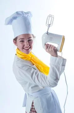 Cook with mixer Stock Photos