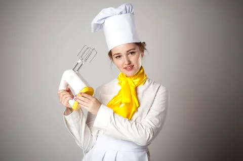 Cook with mixer Stock Photos