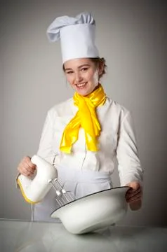 Cook with mixer Stock Photos