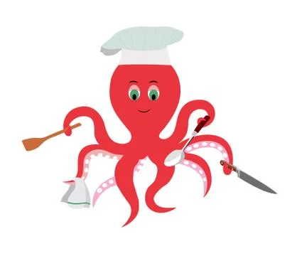 Cook octopus Stock Illustration