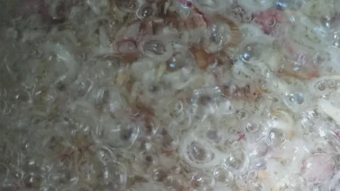 Cook onion with lard Stock Footage 70375471