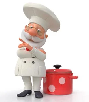 The cook with a pan Stock Illustration
