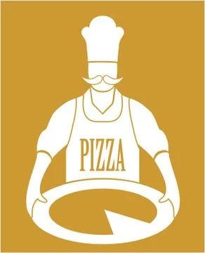 Cook Pizza Vector Stock Illustration