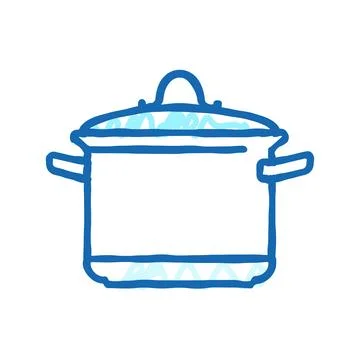 Cook pot cooking icon doodle illustration Stock Illustration