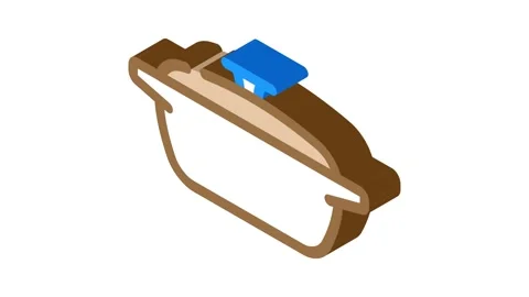 Cook pot cooking isometric icon animation Vidéo 327295432