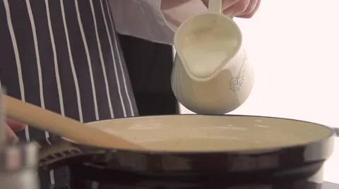 The cook pouring the cream Stock Footage 55969892