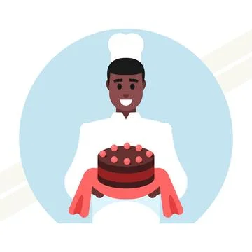 Cook-prepared-the-cake Stock Illustration