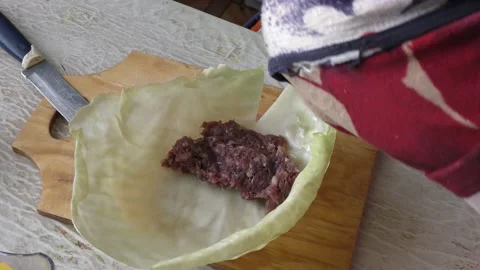 The cook prepares cabbage rolls. healthy food concept Stock Footage 149846378