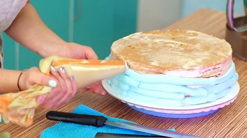 The Cook Prepares Cake Stock Footage 75588925