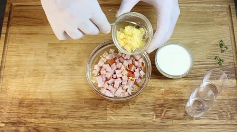 Cook prepares canapes in the kitchen Stock Footage 64052426