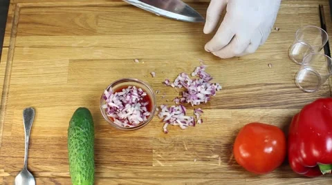 Cook prepares canapes in the kitchen Stock-Footage 64052942