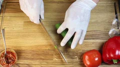 Cook prepares canapes in the kitchen Stock-Footage 64053231