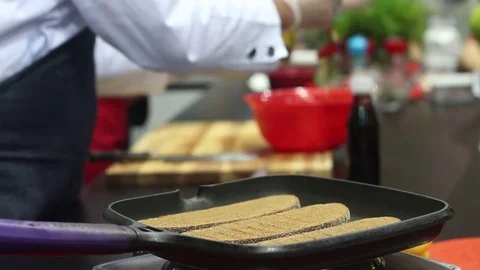 Cook prepares a delicious breakfast Stock Footage 73425620