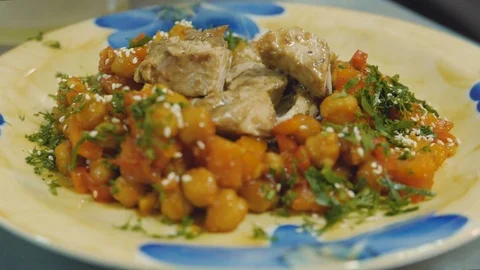 The cook prepares a delicious dish Stock Footage 84081164