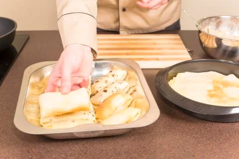 Cook prepares empanadas Stock Photos