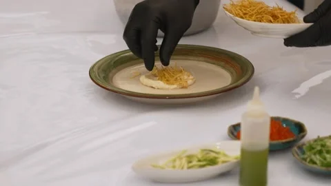 The cook prepares food Видео 170696929