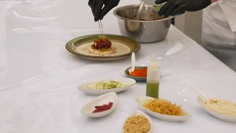 The cook prepares food Stock Footage 170696932
