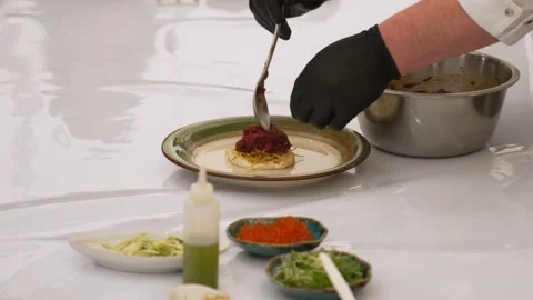 The cook prepares food Stock Footage 170697125