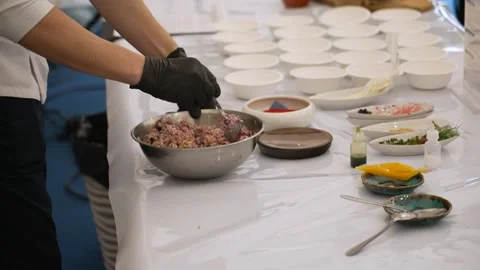 The cook prepares food Stock Footage 170697623