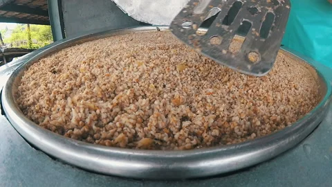 Cook prepares food in large quantities Stock Footage 106588067