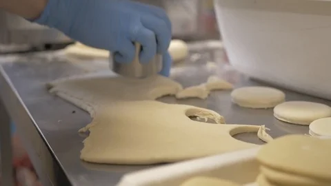 The cook prepares hinkali Stock Footage 87311887