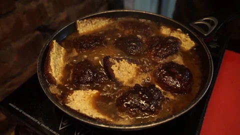 The cook prepares minced meat Stock Footage 159881299