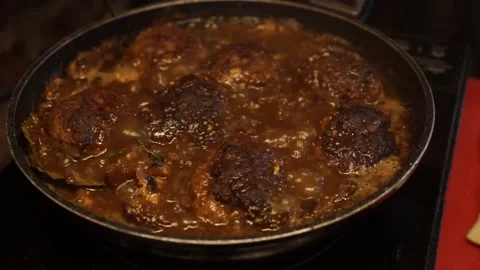 The cook prepares minced meat Stock Footage 159881305