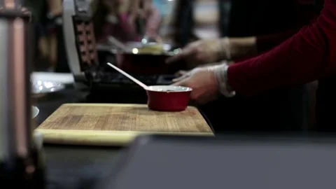 The Cook Prepares Pancakes Video stock 70935376