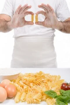 The Cook Prepares the Pasta Stock Photos