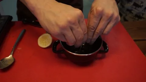 The cook prepares soup Stock Footage 159881339