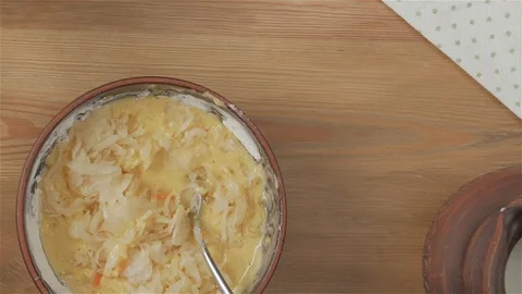 Cook Prepares Vegan Dish Stock Footage 125853370