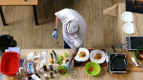 The Cook prepares the view from the top Stock Footage 78771419