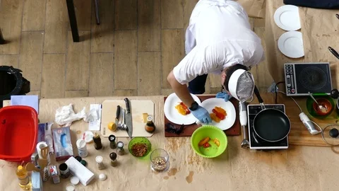 The Cook prepares the view from the top Stock Footage 78778410