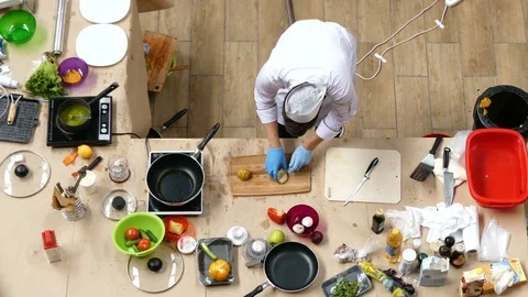 The Cook prepares the view from the top Stock Footage 78778529