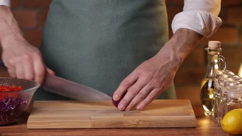 The cook is preparing food. Stock Footage 330807829